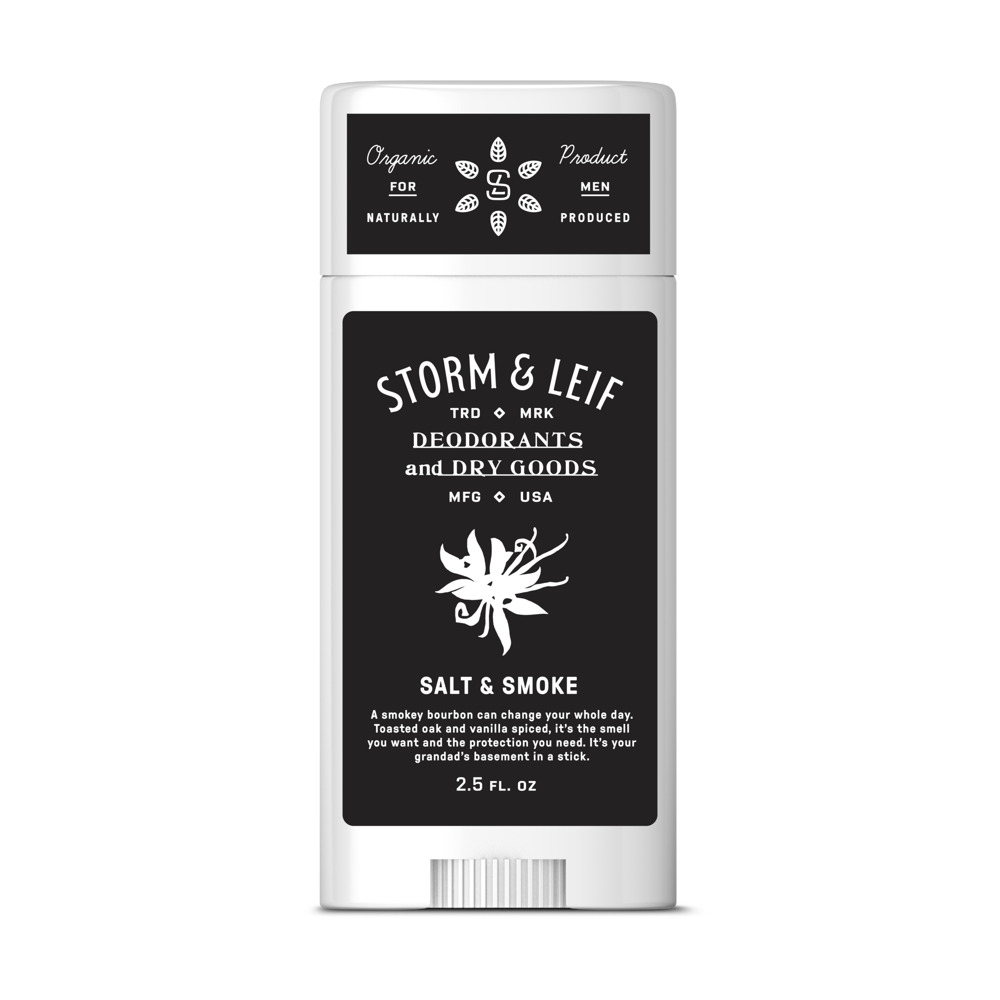 Salt & Smoke vegan natural deodorant for men.
