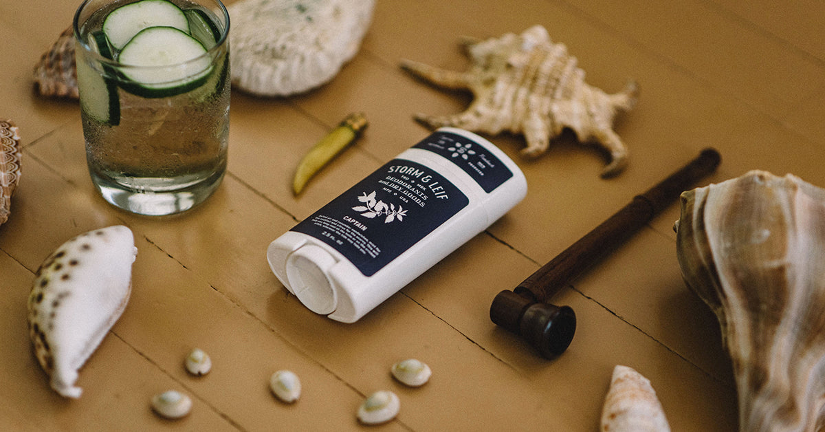 Vegan deodorant for men. Cruelty free, aluminum free and paraben free. Captain by Storm & Leif.